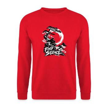 Stille finden – Zen-Berglandschaft - Unisex Pullover - Rot - Vorne - Alina (178cm) & Michal (187cm)
