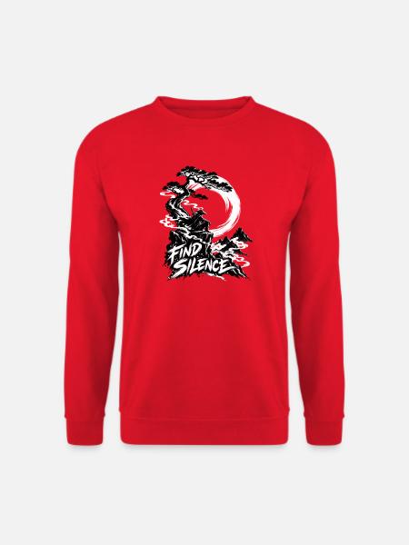 Stille finden – Zen-Berglandschaft - Unisex Pullover - Rot