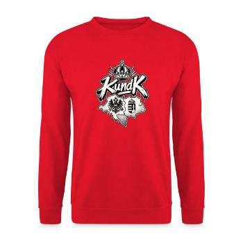 K.u.K. Doppeladler Österreich-Ungarn - Unisex Pullover - Rot - Vorne - Alina (178cm) & Michal (187cm)