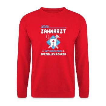 Zahnarzt Zahnhygieniker Zahnarztpraxis stomatologe - Unisex Pullover - Rot - Vorne - Alina (178cm) & Michal (187cm)