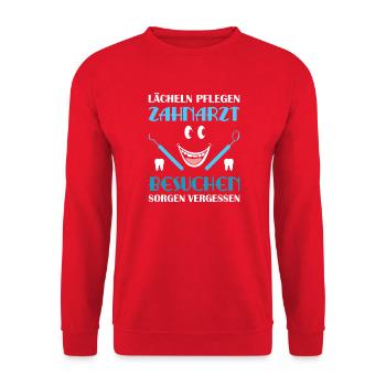 Zahnarzt Zahnhygieniker Zahnarztpraxis stomatologe - Unisex Pullover - Rot - Vorne - Alina (178cm) & Michal (187cm)