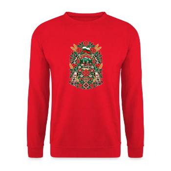 Bulgarien | Rosen, Berge & Folklore - Unisex Pullover - Rot - Vorne - Alina (178cm) & Michal (187cm)