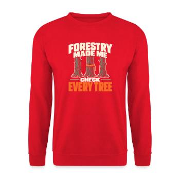 Forstwirtschaft Förster Forstmanagement - Unisex Pullover - Rot - Vorne - Alina (178cm) & Michal (187cm)