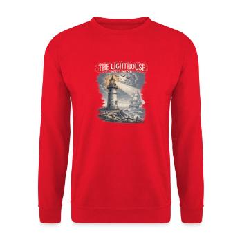 The Lighthouse Keeps Watch Leuchtturm - Unisex Pullover - Rot - Vorne - Alina (178cm) & Michal (187cm)