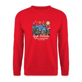  Funny Gogh Outside Mexican Independence Day 16 - Unisex Pullover - Rot - Vorne - Alina (178cm) & Michal (187cm)