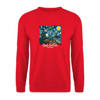 Gogh Outside Visit Brazil Starry Night Rio De - Unisex Pullover - Rot - Vorne - Alina (178cm) & Michal (187cm)