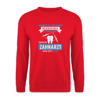 Zahnarzt Zahnhygieniker Zahnarztpraxis stomatologe - Unisex Pullover - Rot - Vorne - Alina (178cm) & Michal (187cm)