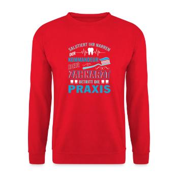 Zahnarzt Zahnhygieniker Zahnarztpraxis stomatologe - Unisex Pullover - Rot - Vorne - Alina (178cm) & Michal (187cm)