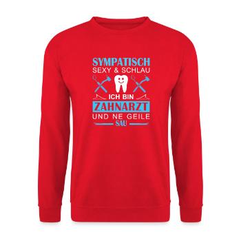 Zahnarzt Zahnhygieniker Zahnarztpraxis stomatologe - Unisex Pullover - Rot - Vorne - Alina (178cm) & Michal (187cm)