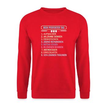 Zahnarzt Zahnhygieniker Zahnarztpraxis stomatologe - Unisex Pullover - Rot - Vorne - Alina (178cm) & Michal (187cm)