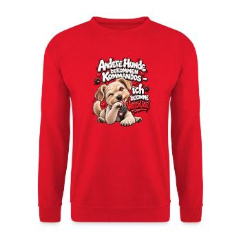 Hundekommandos – Vorschläge - Unisex Pullover - Rot - Vorne - Alina (178cm) & Michal (187cm)