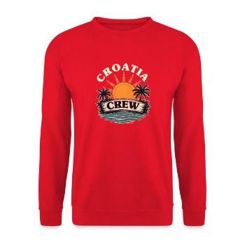 Croatia Crew - Unisex Pullover - Rot - Vorne - Alina (178cm) & Michal (187cm)