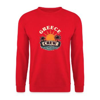 Greece Crew - Unisex Pullover - Rot - Vorne - Alina (178cm) & Michal (187cm)