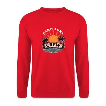 Barcelona Crew - Unisex Pullover - Rot - Vorne - Alina (178cm) & Michal (187cm)