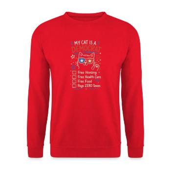  My Cat Is A Democrat Funny Political Republican - Unisex Pullover - Rot - Vorne - Alina (178cm) & Michal (187cm)