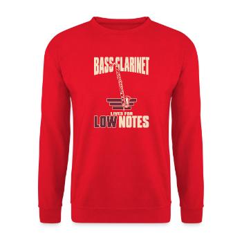 Klarinettist Bassklarinette Musiker Band Geschenk - Unisex Pullover - Rot - Vorne - Alina (178cm) & Michal (187cm)
