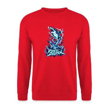 Volt Deeper Blitzhai - Unisex Pullover - Rot - Vorne - Alina (178cm) & Michal (187cm)