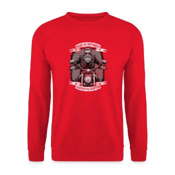 Sons of Arthrose Biker Motorrad Ibuprofen Spruch - Unisex Pullover - Rot - Vorne - Alina (178cm) & Michal (187cm)