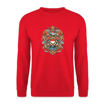 Indonesien | Inseln, Vulkan & Reis - Unisex Pullover - Rot - Vorne - Alina (178cm) & Michal (187cm)