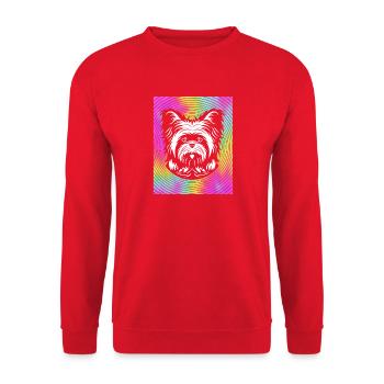 Yorkshire Terrier - Unisex Pullover - Rot - Vorne - Alina (178cm) & Michal (187cm)