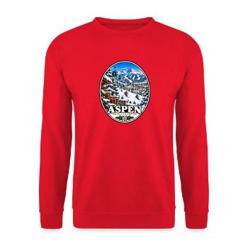 Aspen Colorado Berge Herbst Urlaub Vintage - Unisex Pullover - Rot - Vorne - Alina (178cm) & Michal (187cm)