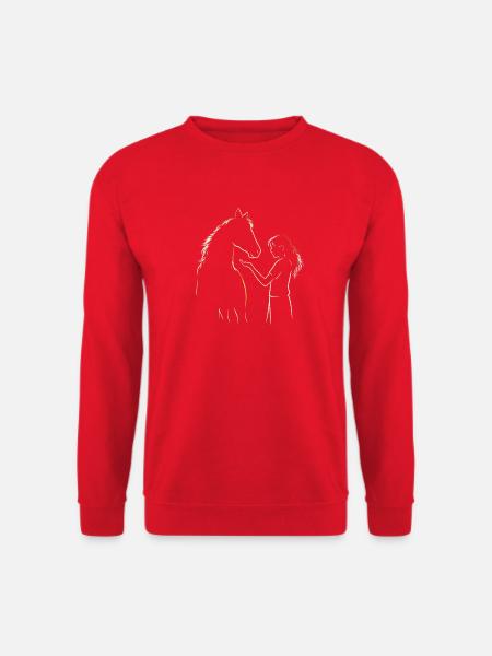 Pferd Pferdeliebe Reiterin Reiten Geschenk - Unisex Pullover - Rot