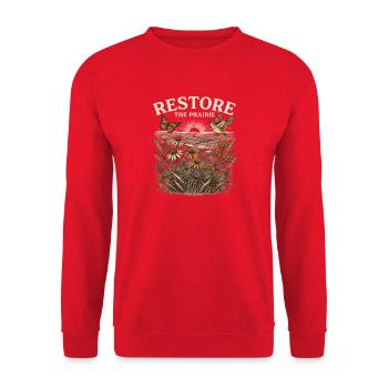 Restore The Prairie Native Prairie - Unisex Pullover - Rot - Vorne - Alina (178cm) & Michal (187cm)