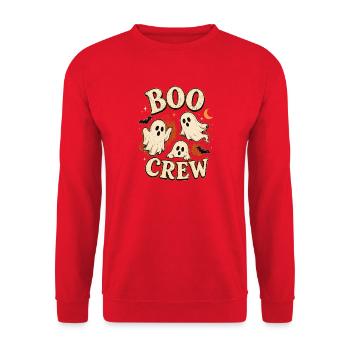 Boo Crew Halloween-Geister - Unisex Pullover - Rot - Vorne - Alina (178cm) & Michal (187cm)