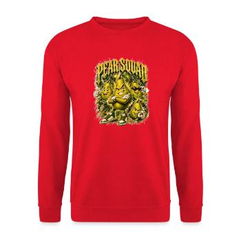 Birne - Unisex Pullover - Rot - Vorne - Alina (178cm) & Michal (187cm)