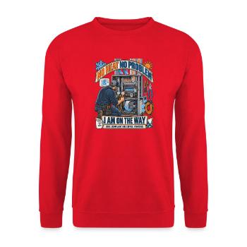Kein Hitzeproblem Kaffee-Technik - Unisex Pullover - Rot - Vorne - Alina (178cm) & Michal (187cm)