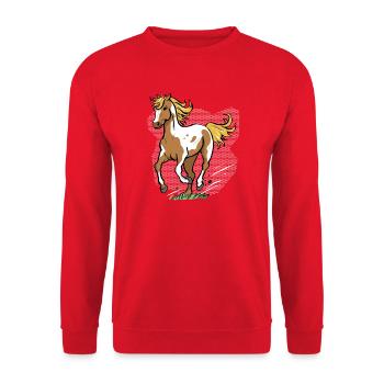 Running Horse - Unisex Pullover - Rot - Vorne - Alina (178cm) & Michal (187cm)