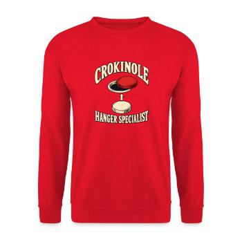 Crokinole-brettspiel Spieler Club Turnier Geschenk - Unisex Pullover - Rot - Vorne - Alina (178cm) & Michal (187cm)