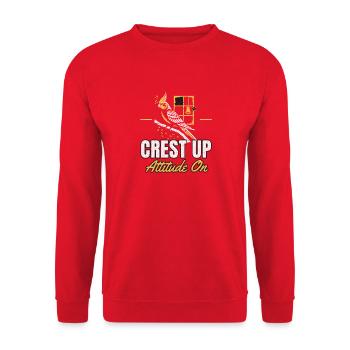 Nymphensittich - Crest Up Attitude On - Vogelfreun - Unisex Pullover - Rot - Vorne - Alina (178cm) & Michal (187cm)