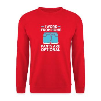 Remote Homeoffice - Unisex Pullover - Rot - Vorne - Alina (178cm) & Michal (187cm)