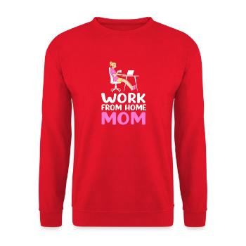 Remote Homeoffice - Unisex Pullover - Rot - Vorne - Alina (178cm) & Michal (187cm)