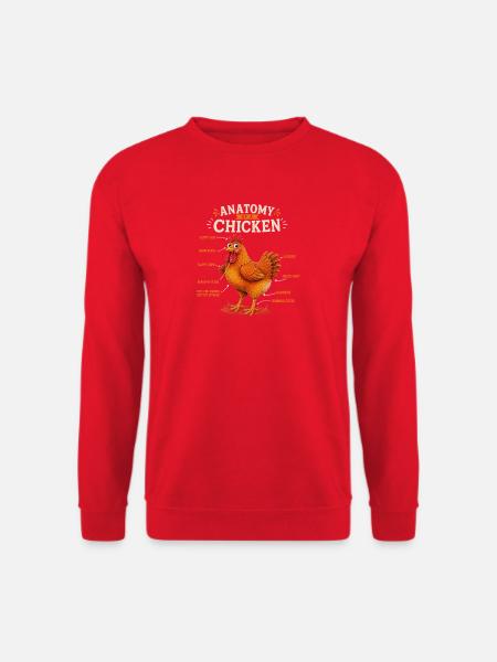 Anatomie eines Huhns - Unisex Pullover - Rot