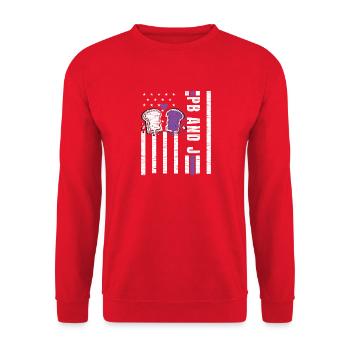 Erdnussbutter Marmelade - Two Slices One Loyalty - Unisex Pullover - Rot - Vorne - Alina (178cm) & Michal (187cm)