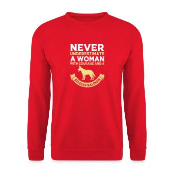 Belgischer Malinois - Unisex Pullover - Rot - Vorne - Alina (178cm) & Michal (187cm)