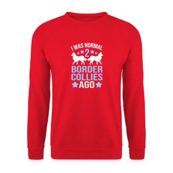 Border Collie - Unisex Pullover - Rot - Vorne - Alina (178cm) & Michal (187cm)