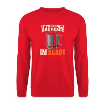 Holzkohlegrill Live-feuer Zwei-zonen-grillen - Unisex Pullover - Rot - Vorne - Alina (178cm) & Michal (187cm)