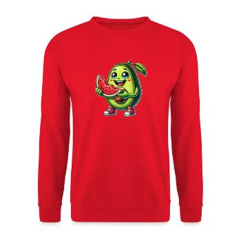 Süße Avocado Wassermelone Cartoon Sommer Früchte - Unisex Pullover - Rot - Vorne - Alina (178cm) & Michal (187cm)