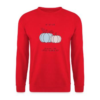 Er oder sie Little Pumpkin Geschlechtsenthüllung - Unisex Pullover - Rot - Vorne - Alina (178cm) & Michal (187cm)