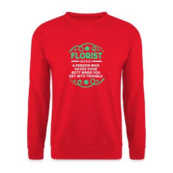 Floristik Florist Blumenhändler Blumenstrauß - Unisex Pullover - Rot - Vorne - Alina (178cm) & Michal (187cm)