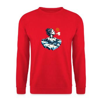 Eisbaden Eisbrecherin - Unisex Pullover - Rot - Vorne - Alina (178cm) & Michal (187cm)