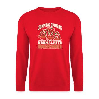 Springspinnenhalter Haustier Phidippus Besitzer - Unisex Pullover - Rot - Vorne - Alina (178cm) & Michal (187cm)