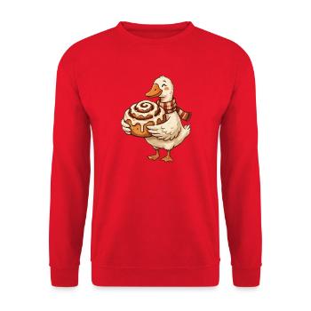 Enten Zimtkringel Cozy - Unisex Pullover - Rot - Vorne - Alina (178cm) & Michal (187cm)