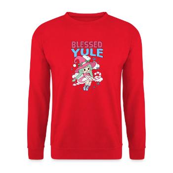 Gesegnete Weihnachtssonnenwende Weihnachtshexe Kawaii - Unisex Pullover - Rot - Vorne - Alina (178cm) & Michal (187cm)