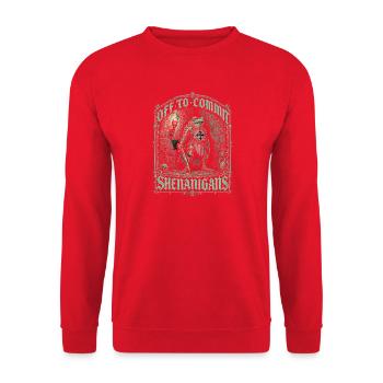 Froschritter im Burgdungeon - Unisex Pullover - Rot - Vorne - Alina (178cm) & Michal (187cm)
