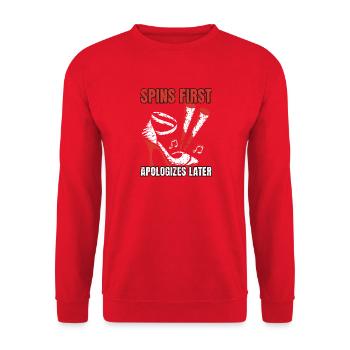 Salsa Tanzen - Spins First Apologizes Later - Unisex Pullover - Rot - Vorne - Alina (178cm) & Michal (187cm)