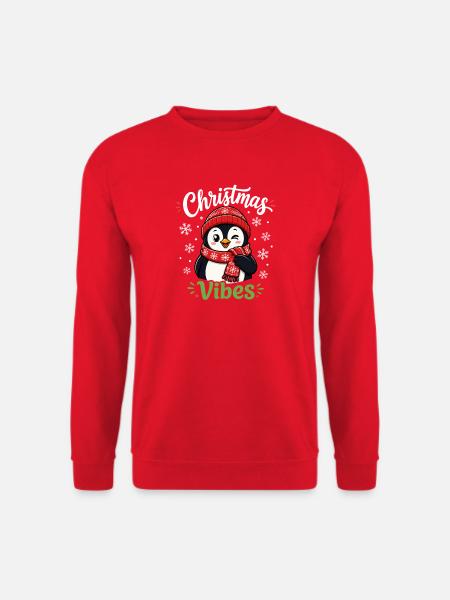 Pinguin-Weihnachtsstimmung - Unisex Pullover - Rot